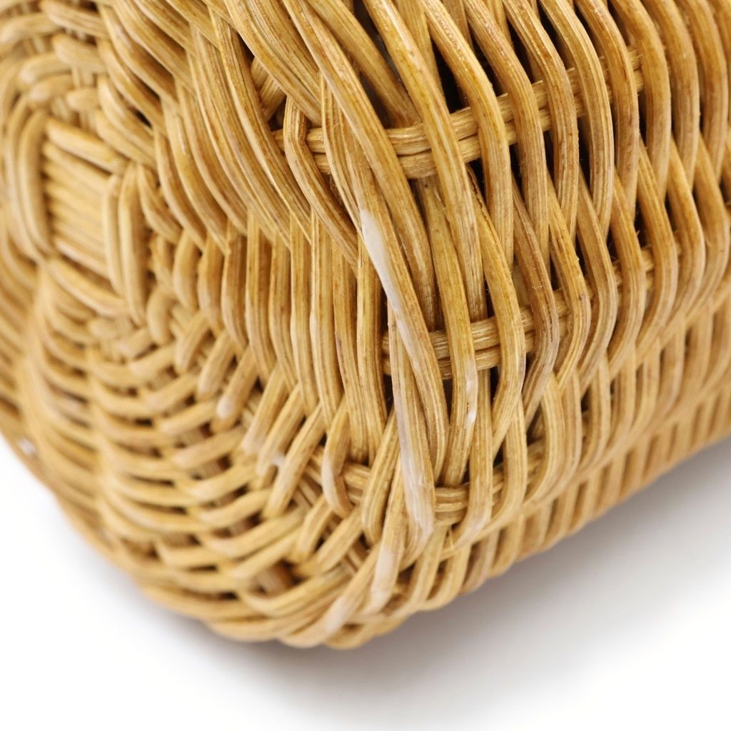 Miu Miu Straw Wicker Cross Belt Bag 2-Way Basket Brown — view 5