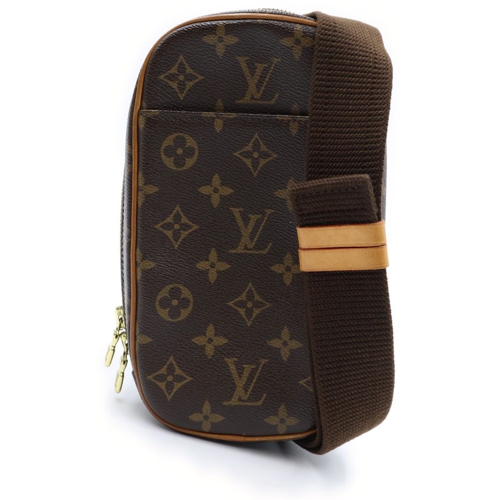 Louis Vuitton Pochette Gange Shoulder Bag Monogram Leather Brown