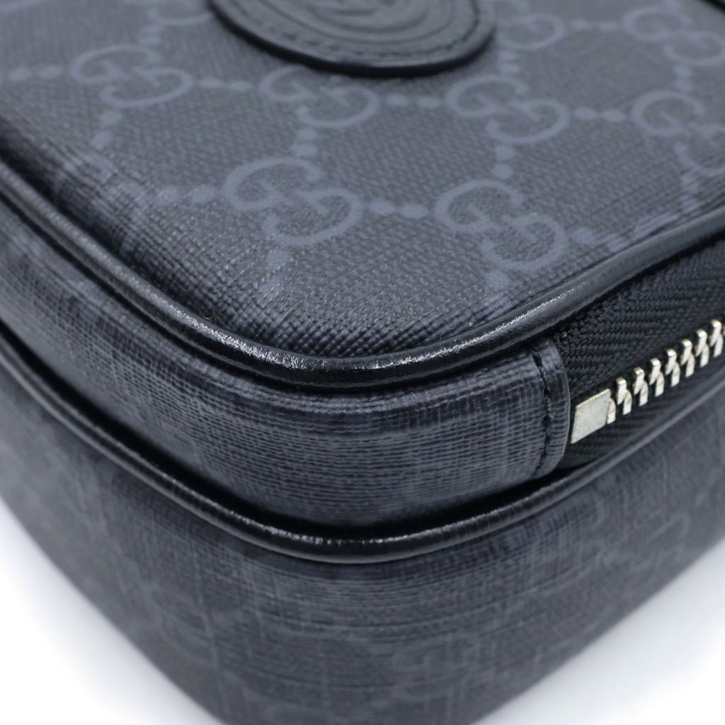 Gucci Interlocking G Mini Shoulder Bag Black Leather Silver — view 5