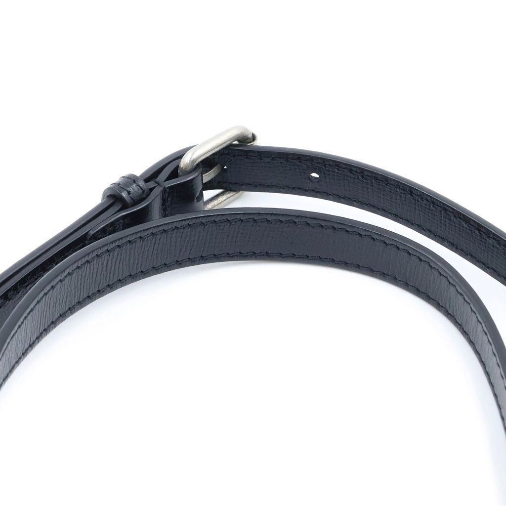 Gucci Interlocking G Mini Shoulder Bag Black Leather Silver — view 6