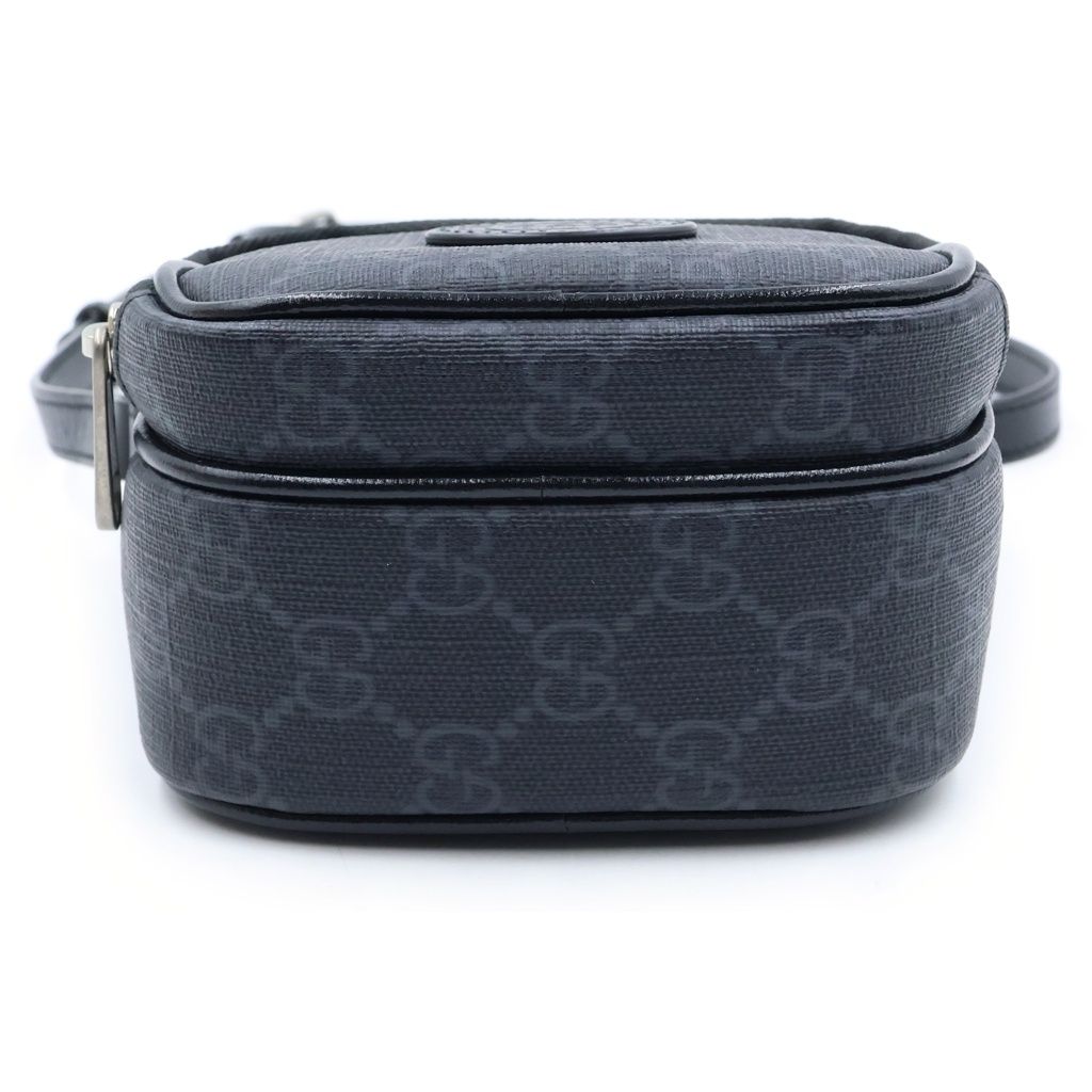 Gucci Interlocking G Mini Shoulder Bag Black Leather Silver — view 4