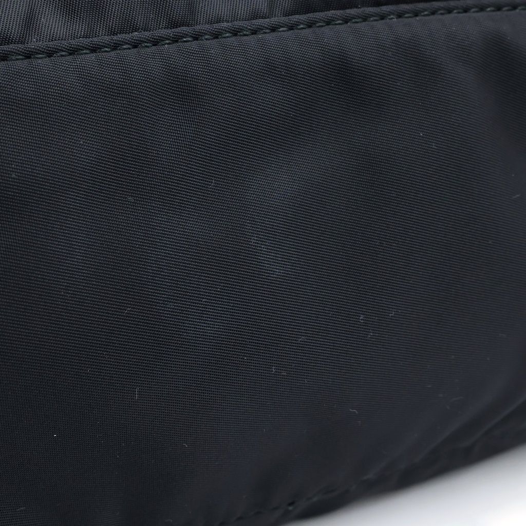 Prada Re-Nylon Triangle Logo Shoulder Bag Black Tessuto Pouch Silver — view 6