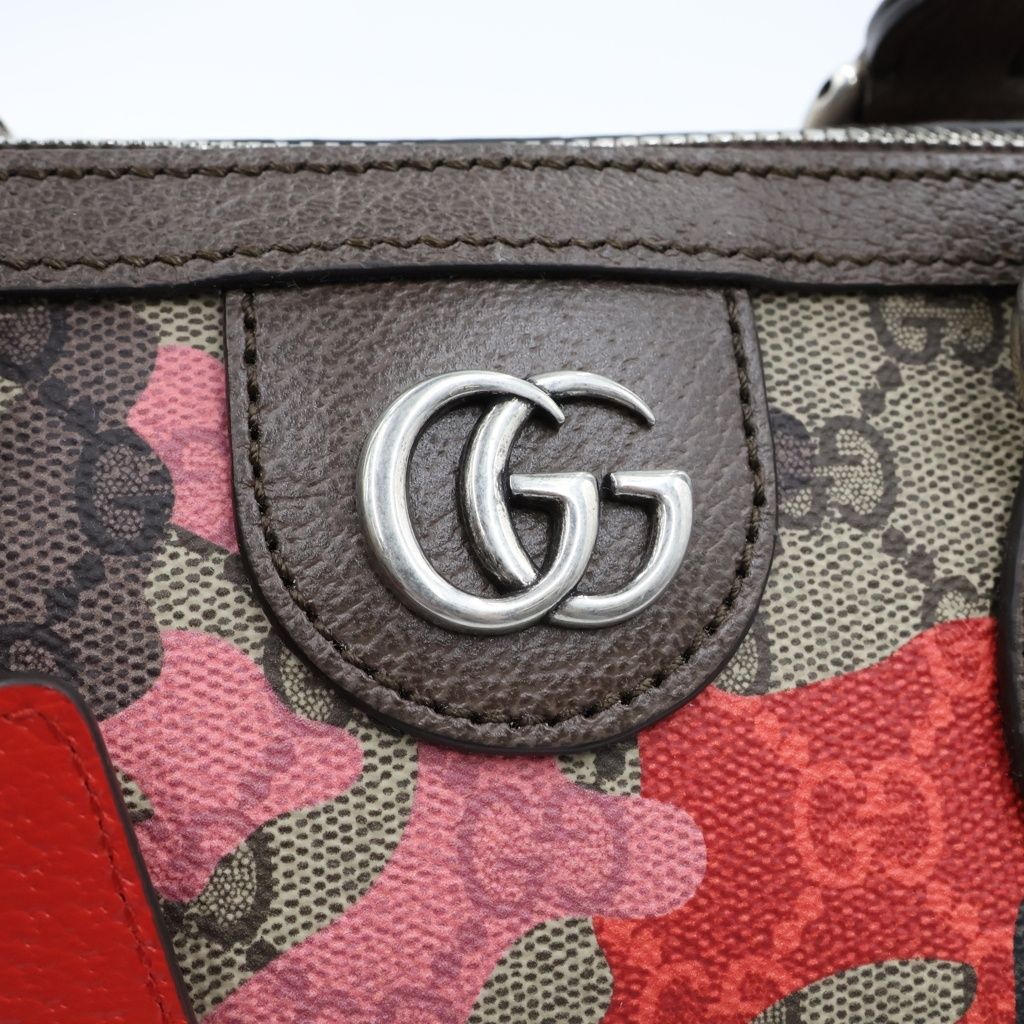 Gucci GG Camouflage Leather Silver 2-Way Shoulder Bag Mini Pink Beige — view 7