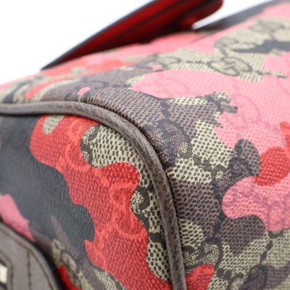 Gucci GG Camouflage Leather Silver 2-Way Shoulder Bag Mini Pink Beige — view 6