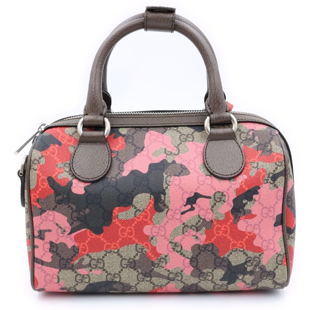 Gucci GG Camouflage Leather Silver 2-Way Shoulder Bag Mini Pink Beige — view 2