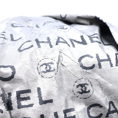 Chanel Unlimited Logo Nylon Tote Shoulder Bag Silver — view 6