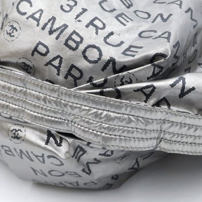 Chanel Unlimited Logo Nylon Tote Shoulder Bag Silver — view 5