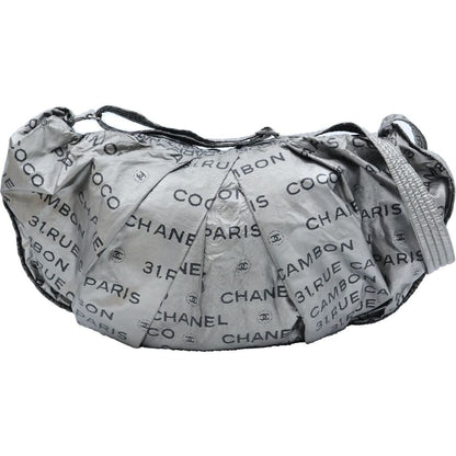 Chanel Unlimited Logo Nylon Tote Shoulder Bag Silver