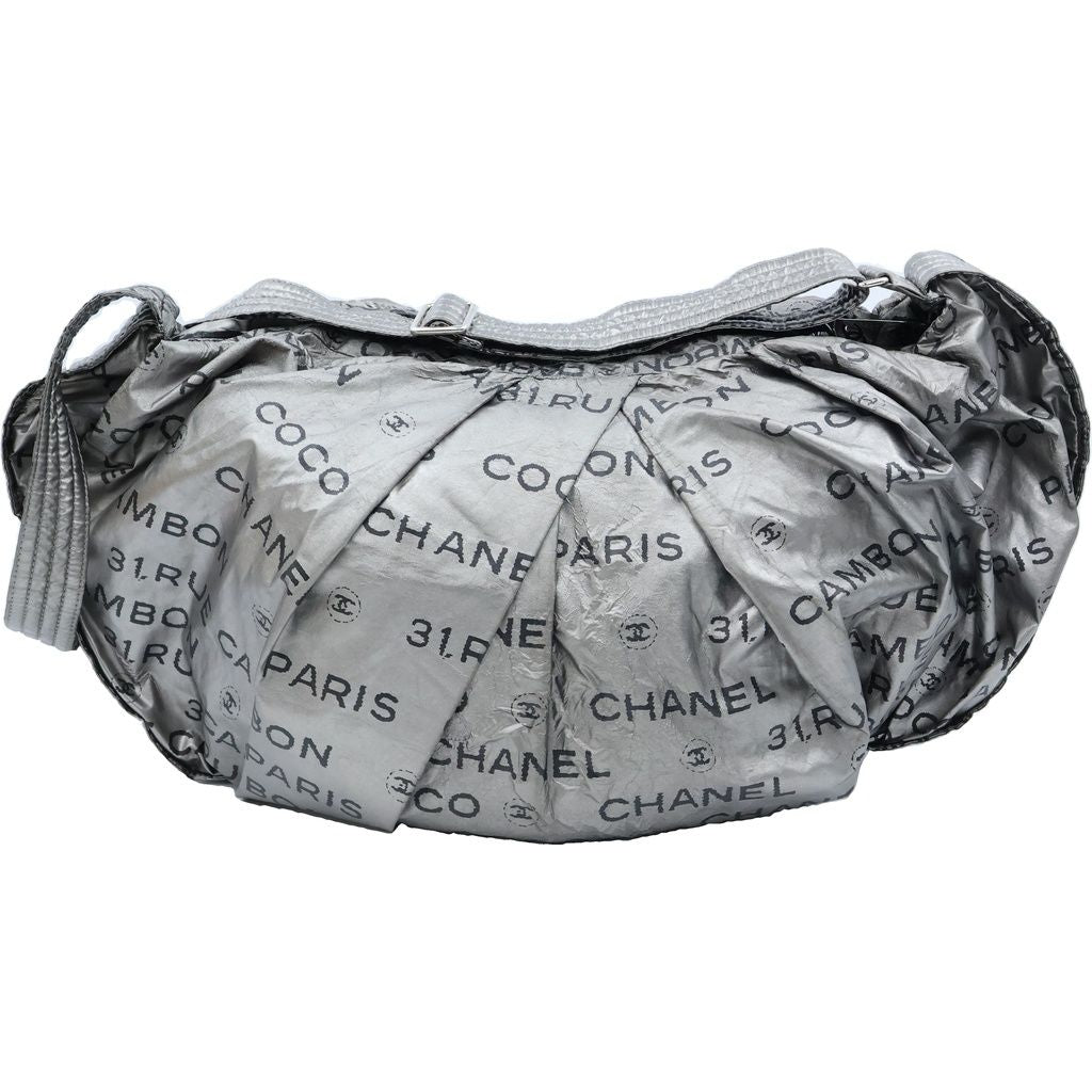 Chanel Unlimited Logo Nylon Tote Shoulder Bag Silver — view 2