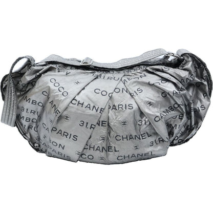 Chanel Unlimited Logo Nylon Tote Shoulder Bag Silver — view 2