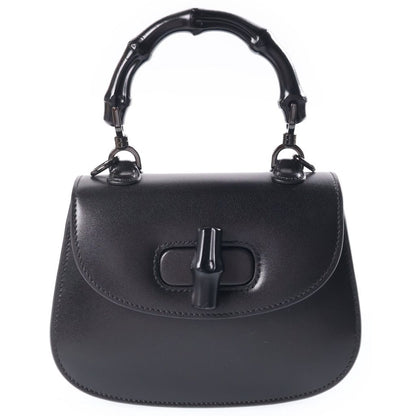 Gucci Bamboo Mini Shoulder Bag So Black Leather