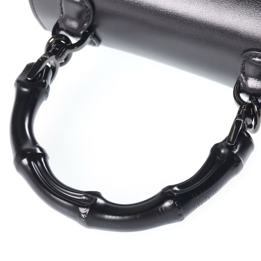 Gucci Bamboo Mini Shoulder Bag So Black Leather — view 6