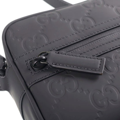 Gucci GG Rubber Effect Cross Belt Bag Black — view 6