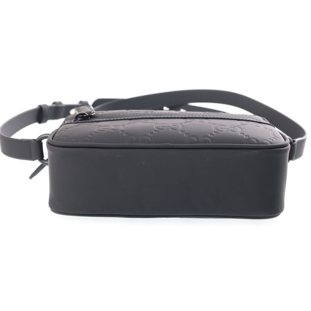 Gucci GG Rubber Effect Cross Belt Bag Black — view 4