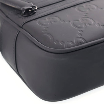 Gucci GG Rubber Effect Cross Belt Bag Black — view 5