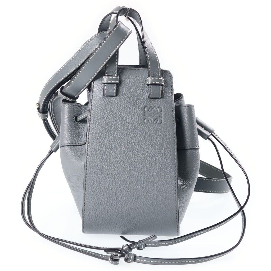 Loewe Hammock Drawstring Mini 2-Way Shoulder Bag Gray