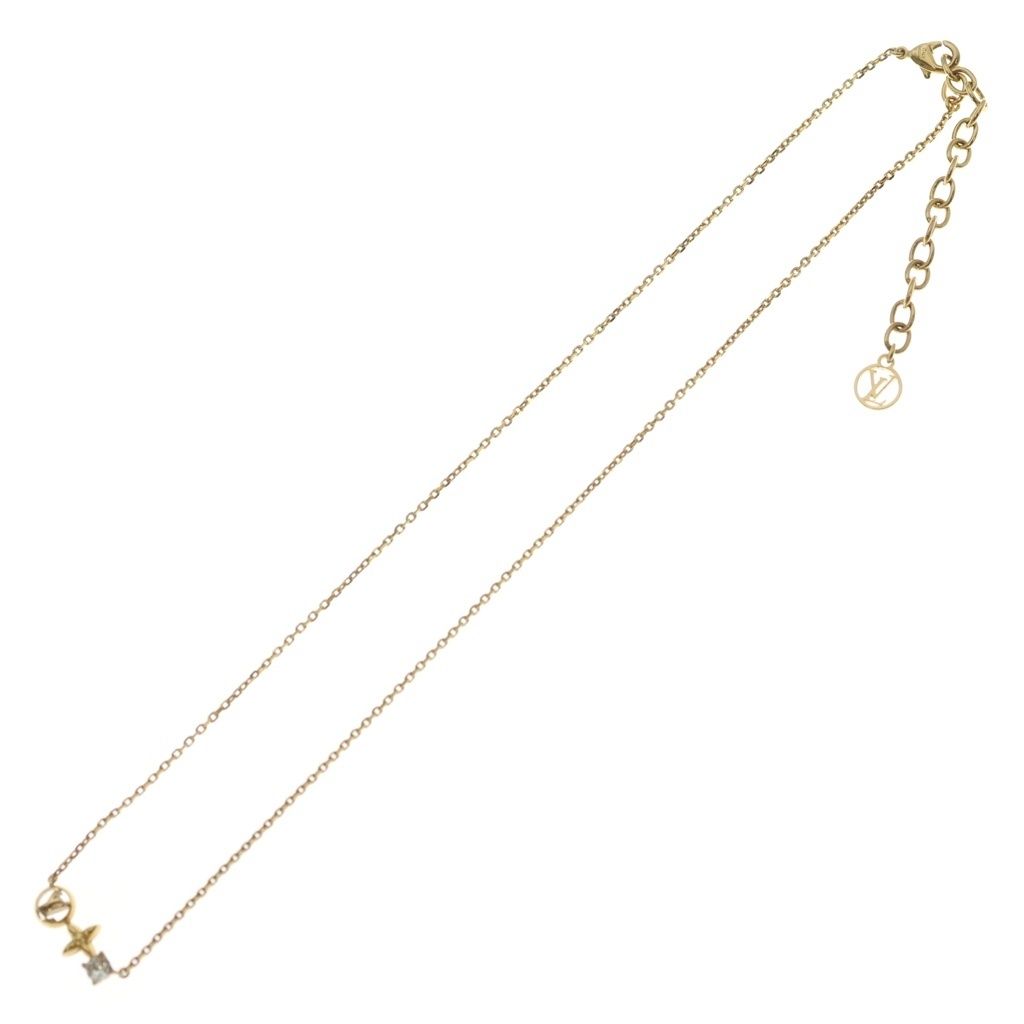 Louis Vuitton Collier Petit Pendant Chain Gold Rhinestone Necklace — view 2