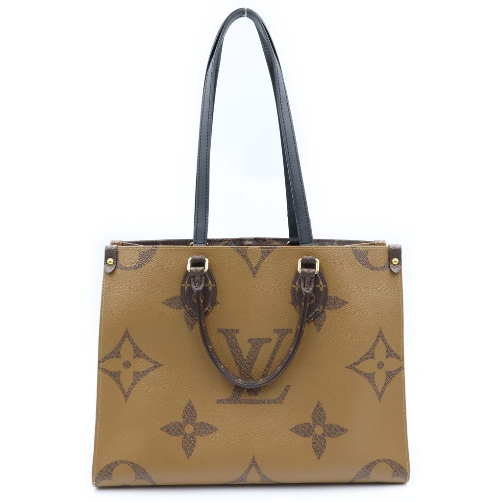 Louis Vuitton Monogram Reverse on the Go MM Tote Brown Leather — view 2