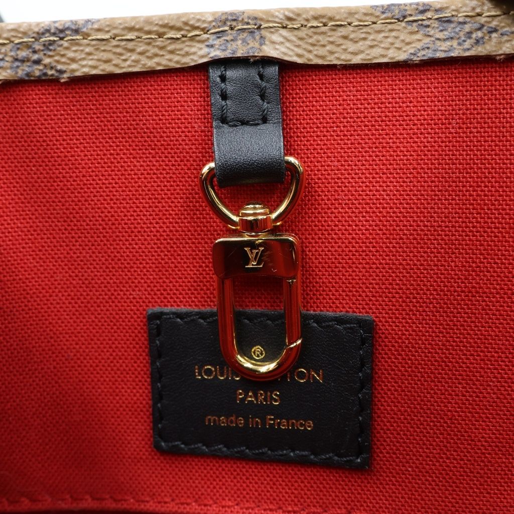 Louis Vuitton Monogram Reverse on the Go MM Tote Brown Leather — view 7