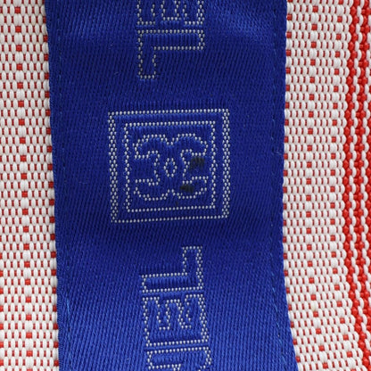 Chanel Sports Line CC Logo Leather Patch Canvas Tote Red Blue — view 8