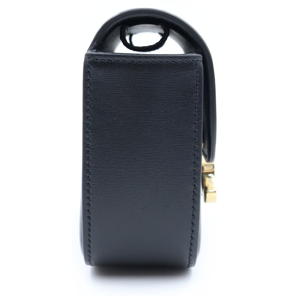 Celine Triomphe Mini Claude Shoulder Bag Black Leather Gold — view 3