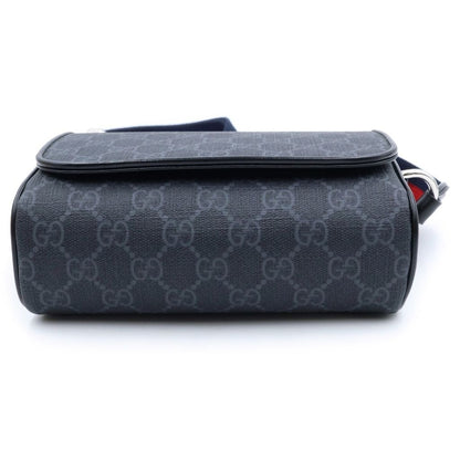 Gucci GG Supreme Super Mini Shoulder Bag Black Canvas Leather Silver — view 4