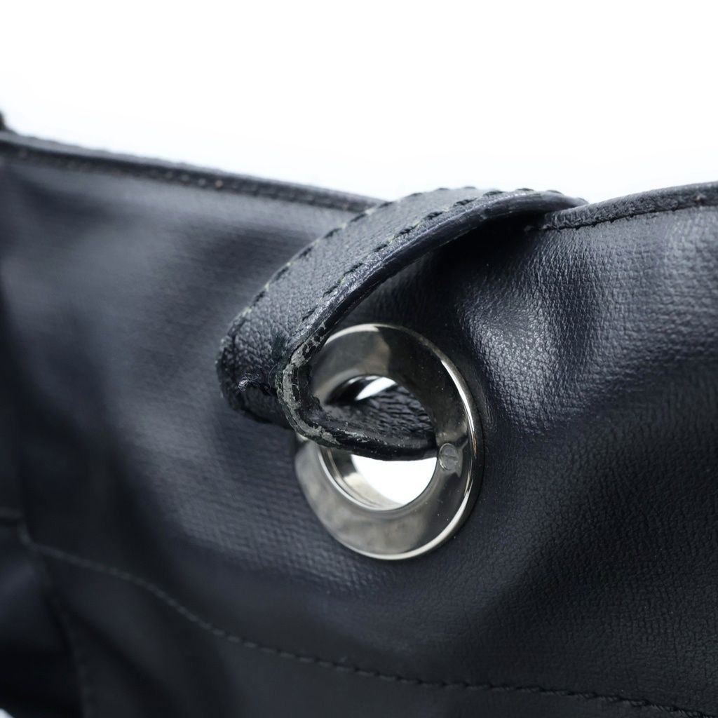 Chanel Paris Biarritz MM Tote Black Leather Silver — view 8