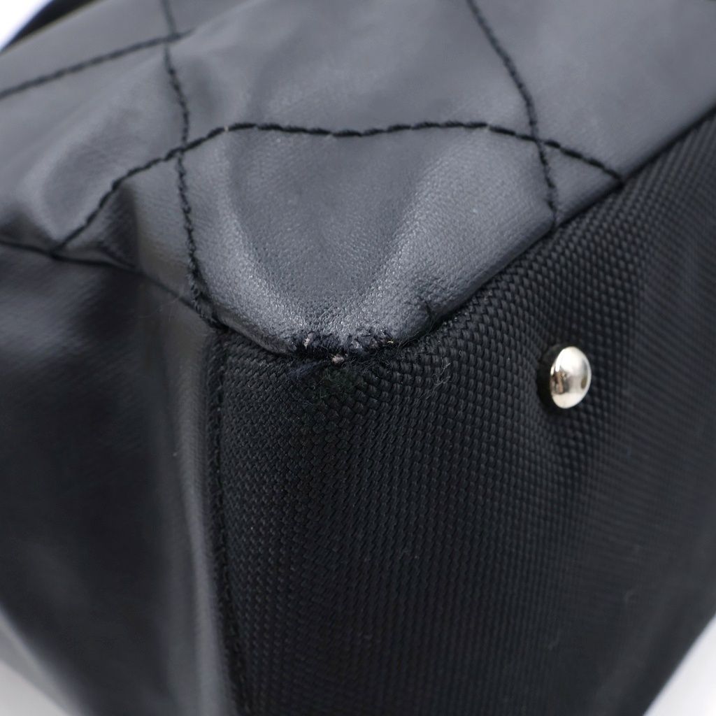 Chanel Paris Biarritz MM Tote Black Leather Silver — view 6