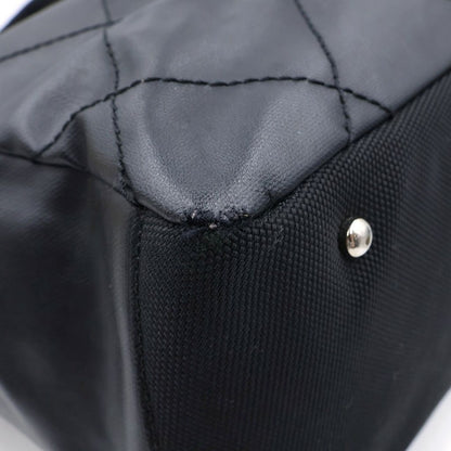 Chanel Paris Biarritz MM Tote Black Leather Silver — view 6