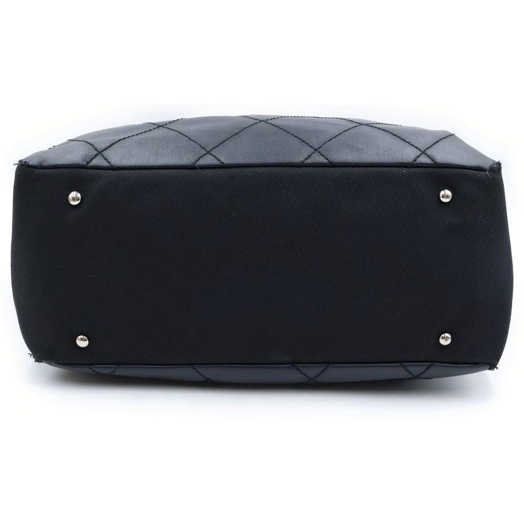 Chanel Paris Biarritz MM Tote Black Leather Silver — view 4