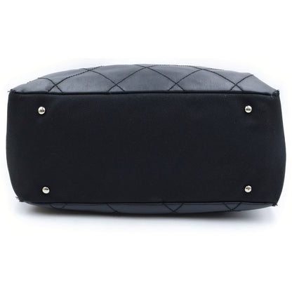 Chanel Paris Biarritz MM Tote Black Leather Silver — view 4