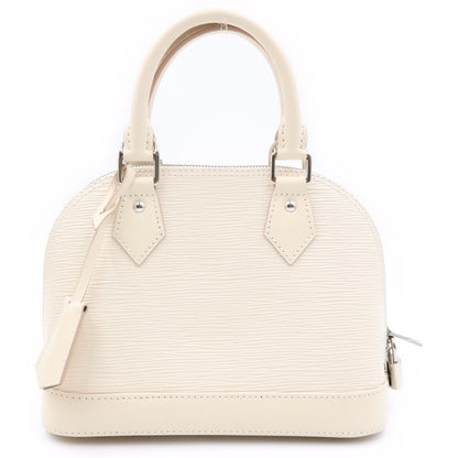 Louis Vuitton Epi Alma BB Leather Silver 2-Way Shoulder Bag Quartz White