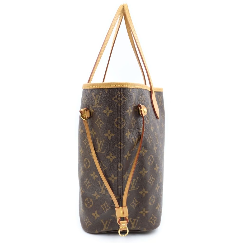 Louis Vuitton Monogram Neverfull MM Leather Tote Brown — view 3