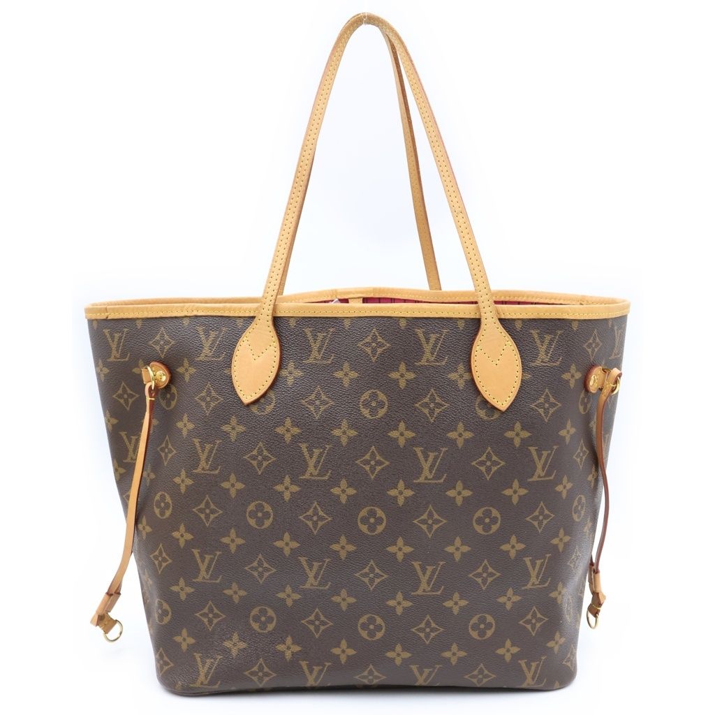 Louis Vuitton Monogram Neverfull MM Leather Tote Brown — view 2