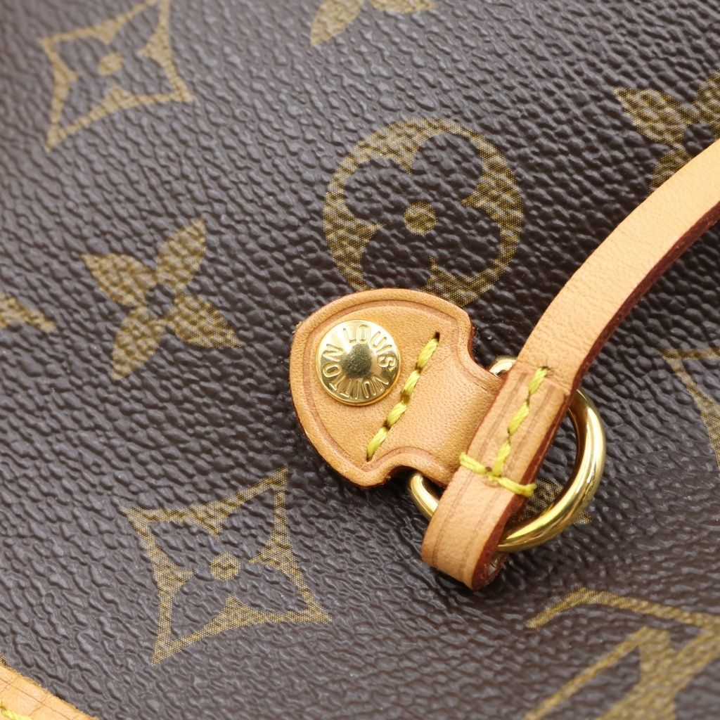 Louis Vuitton Monogram Neverfull MM Leather Tote Brown — view 7