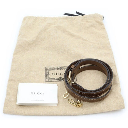 Gucci Interlocking G Shoulder Bag Beige Brown Leather Gold — view 8