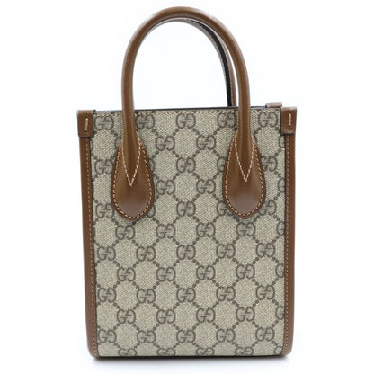 Gucci Interlocking G Shoulder Bag Beige Brown Leather Gold — view 2