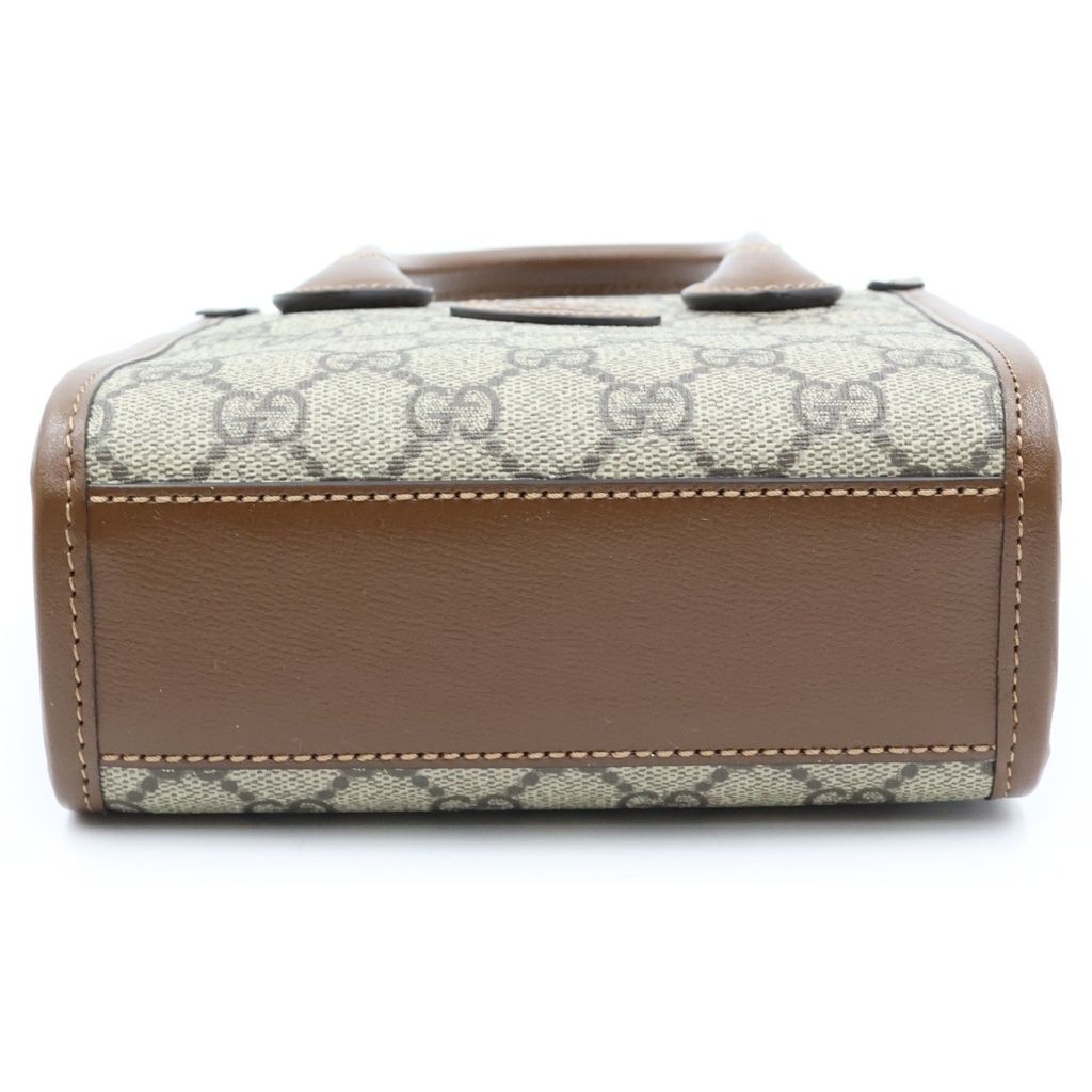 Gucci Interlocking G Shoulder Bag Beige Brown Leather Gold — view 4
