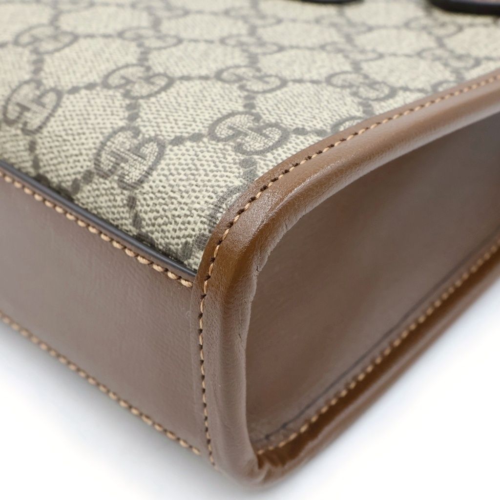 Gucci Interlocking G Shoulder Bag Beige Brown Leather Gold — view 5