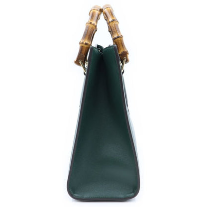 Gucci Diana Bamboo 2-Way Shoulder Bag Moss Green Leather Gold — view 3