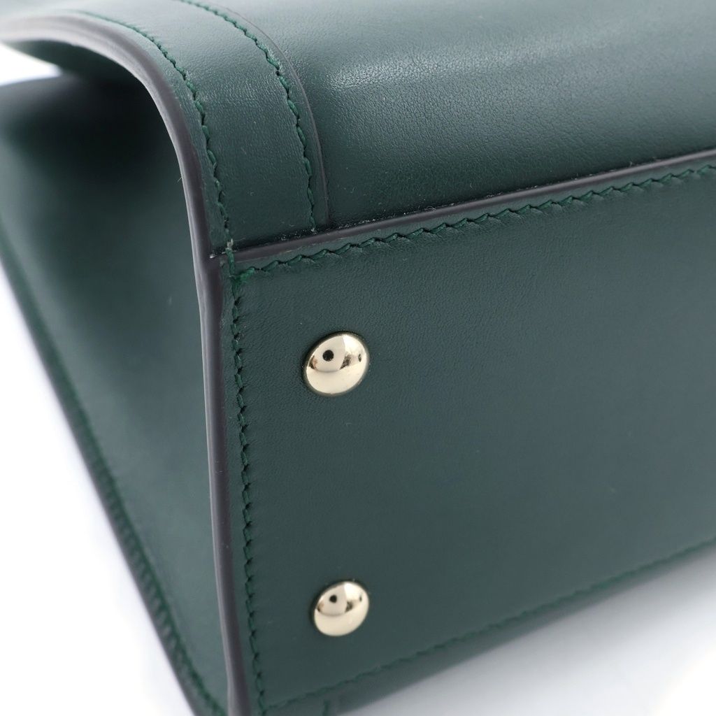 Gucci Diana Bamboo 2-Way Shoulder Bag Moss Green Leather Gold — view 6