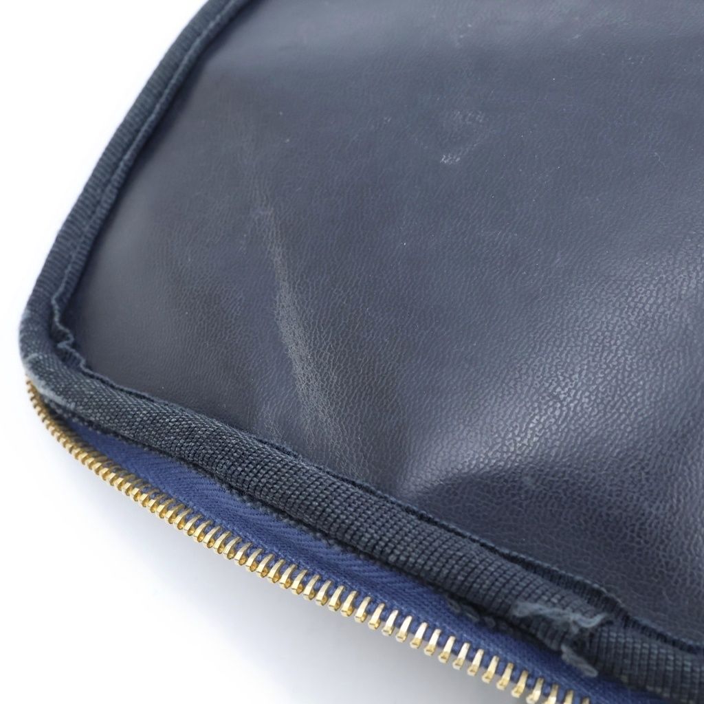 Chanel Vintage Denim Vanity Handbag Pouch Indigo Blue Gold — view 8