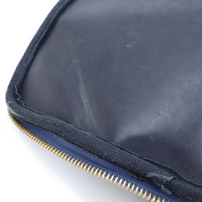 Chanel Vintage Denim Vanity Handbag Pouch Indigo Blue Gold — view 8