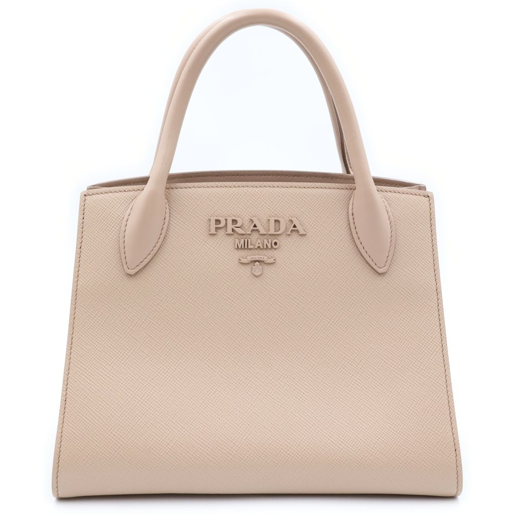 Prada Monochrome Small Handbag 2-Way Back Saffiano Leather Pink