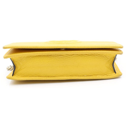 Gucci Soho Chain Wallet Shoulder Bag Yellow Leather Gold — view 4