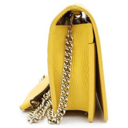 Gucci Soho Chain Wallet Shoulder Bag Yellow Leather Gold — view 3