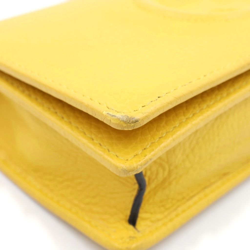 Gucci Soho Chain Wallet Shoulder Bag Yellow Leather Gold — view 6