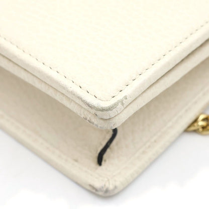 Gucci GG Marmont Chain Wallet Mini Shoulder Bag Leather White — view 5