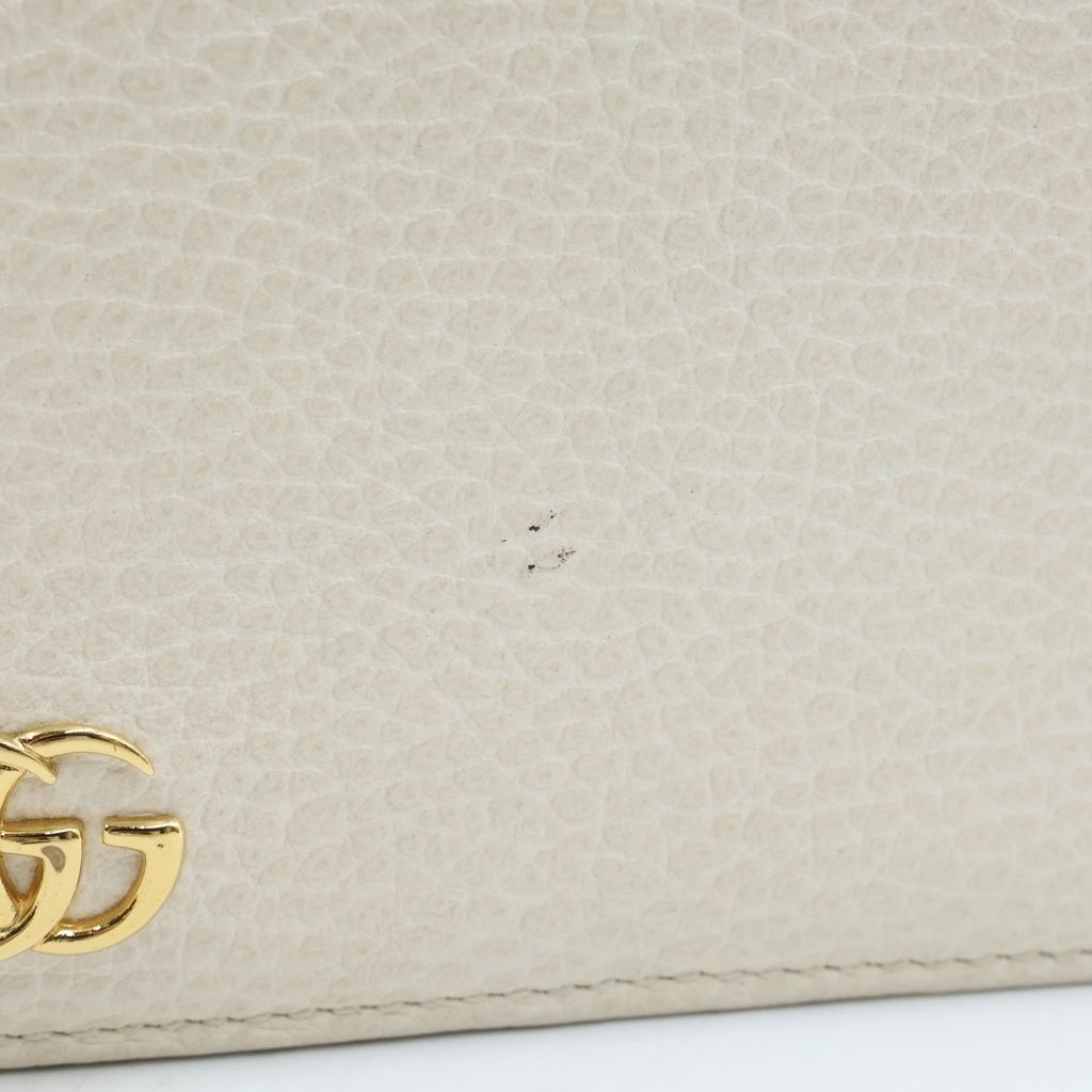 Gucci GG Marmont Chain Wallet Mini Shoulder Bag Leather White — view 8
