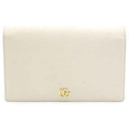 Gucci GG Marmont Chain Wallet Mini Shoulder Bag Leather White